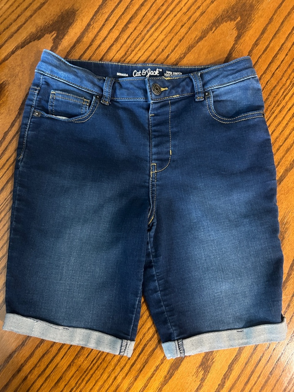 Cat & Jack Girls Dark Wash Denim Bermuda Shorts